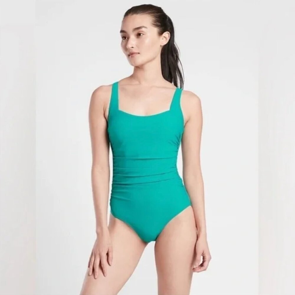 Athleta Square Neck One Piece Swimsuit LT